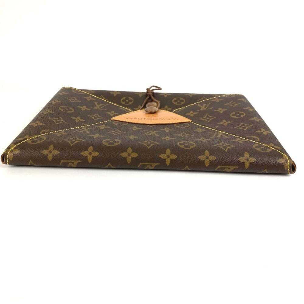 LOUIS VUITTON Authentic Brown Monogram Canvas Clutch Bag - Picture 4 of 13